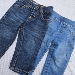 Kids Denim Jeans Pants - Dark Blue & Light Blue